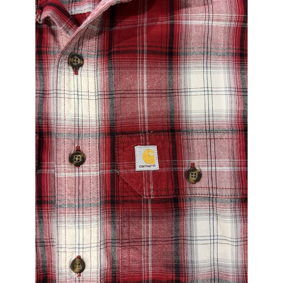 Carhartt Men's Red Plaid Relaxed Fit Flannel sz Small EUC - Picture 5 of 11
